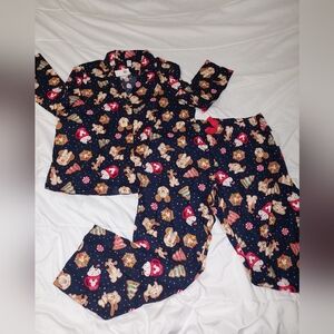 Disney "Holiday Cookies" Flannel Longsleeve Pajama Set, Large, NWT